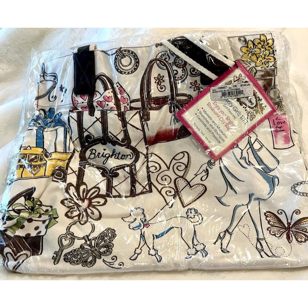 Brighton Boulevard City Bag Every Girls Best Friend Tote Multicolor Canvas Bag